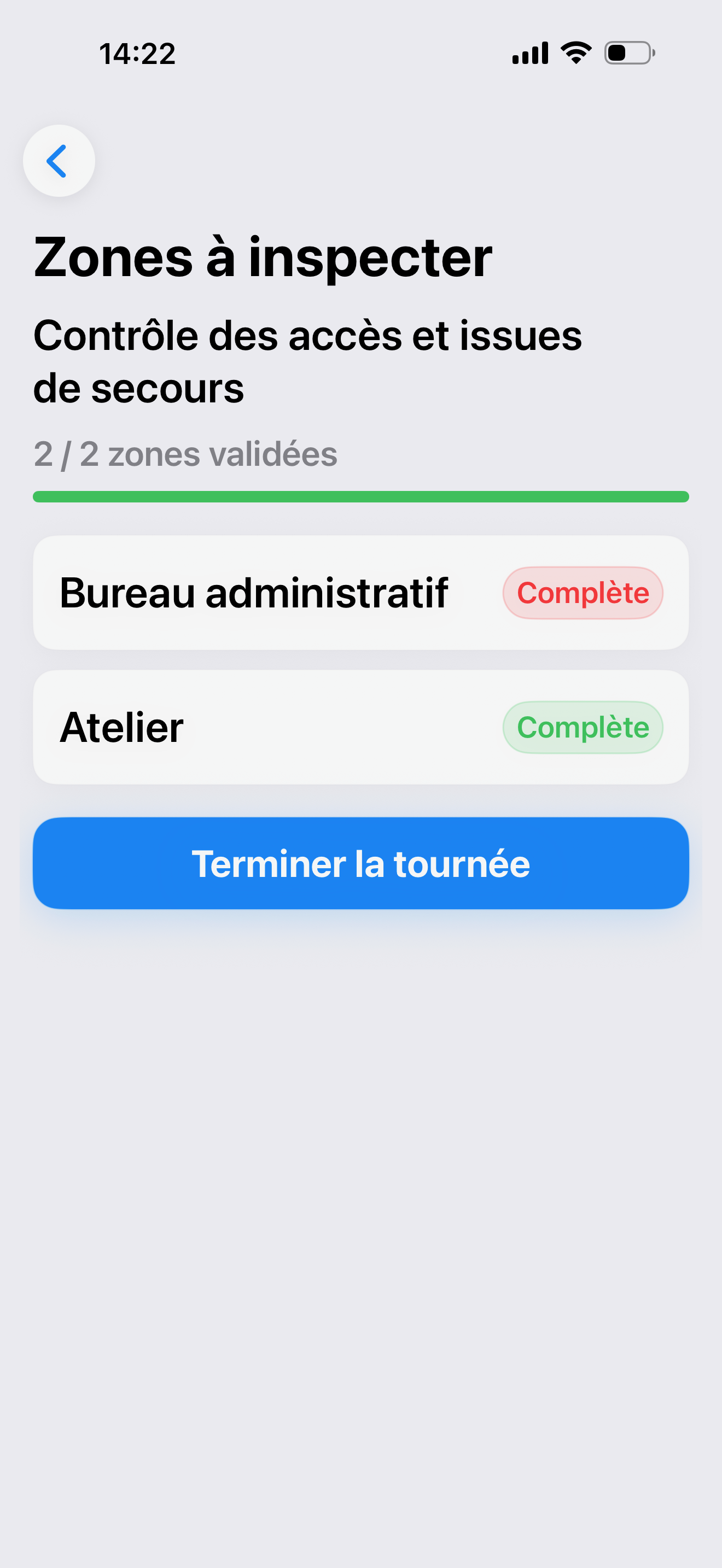 Progression par zone